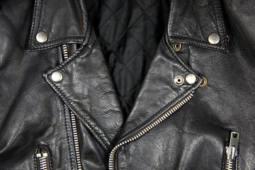 Black leather with zipper in different positions