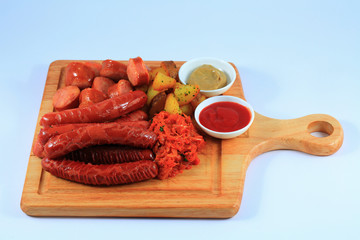 Delicious appetizer. Frankfurters.