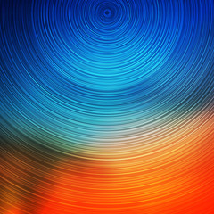 Abstract Colorful Concentric Circles Pattern on Blurred Background, Vector Design