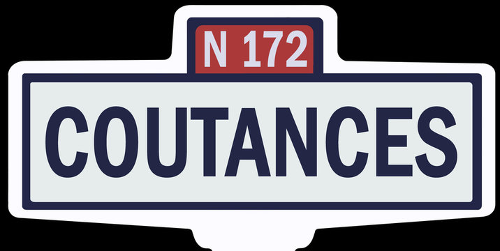 COUTANCES - Ancien panneau entr&eacute;e d'agglom&eacute;ration