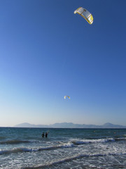 Kite surfer at Mastichari, Kos, a greek island