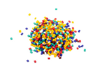 Colourful plastic granules