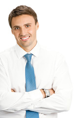 smiling young businessman, isolated