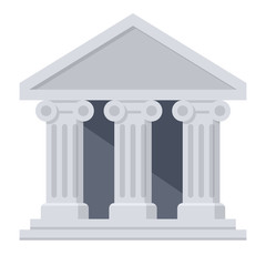 Obraz premium Bank building in flat style on white background