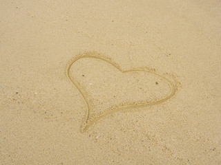 Heart on beach