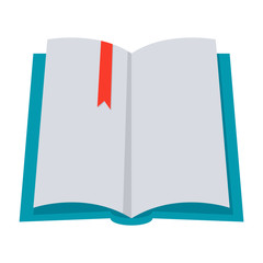 Vector book icon in flat style on white background