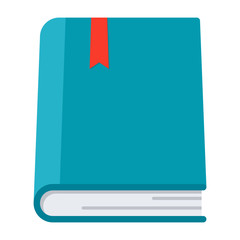 Vector book icon in flat style on white background