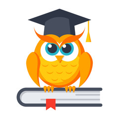 Education concept with owl in graduation cap