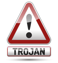 Banking Trojan - Warning sign - AtomBombing bank account hacking, email viruses and fraud concept