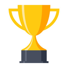 Trophy cup, award, vector icon in flat style - obrazy, fototapety, plakaty