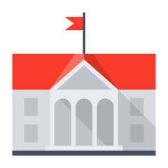 University building, vector icon in flat style