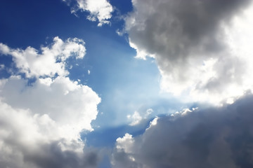Naklejka na ściany i meble The Power of Sunlight , The Blue Sky and the Clouds.