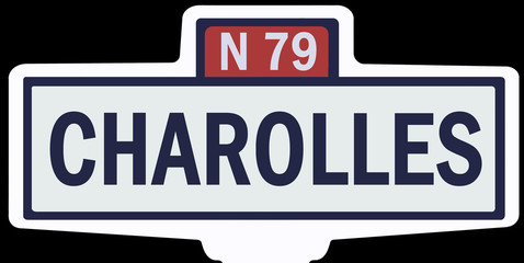 CHAROLLES - Ancien panneau entrée d'agglomération