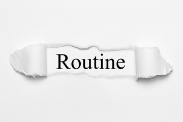 Fototapeta premium Routine on white torn paper