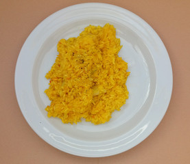 Saffron risotto in a dish