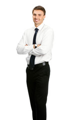 smiling young businessman, isolated