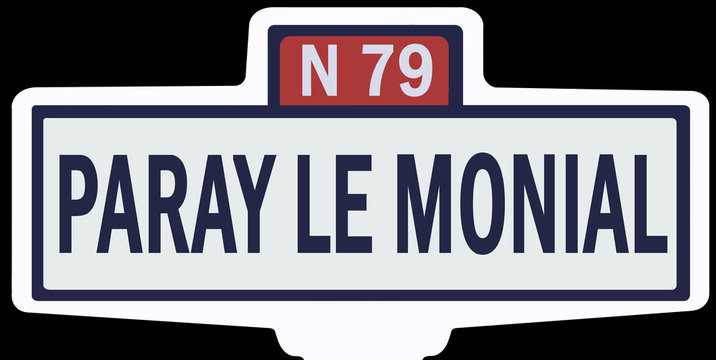 PARAY LE MONIAL - Ancien panneau entr&eacute;e d'agglom&eacute;ration