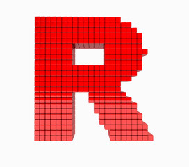 3D design the English alphabet letter R