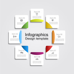 Infographic report template with place for data. Vector illustration.