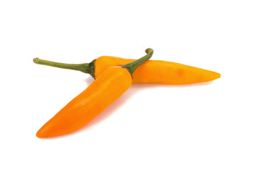 yellow chili pepper isolated on white background