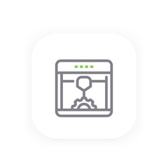 3d printer icon in line style