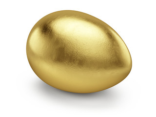 Fototapeta premium Golden egg isolated on white - 3d render