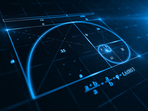 Golden ratio - 3d rendering