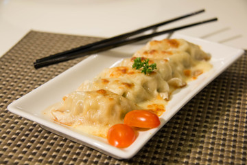 gyoza Dumplings bake cheese