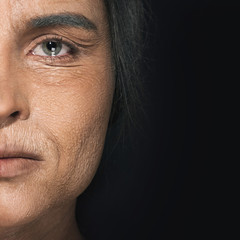 Face of elderly woman