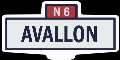 AVALLON - Ancien panneau entrée d'agglomération
