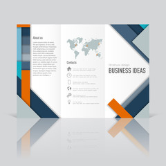 Business templates for tri-fold brochure, annual report.