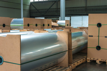 Chemycal production of the BOPP film. warehouse for finished products.