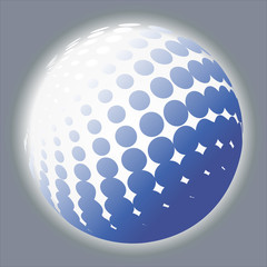 Set abstract halftone 3D spheres. Dotted spot vector design elements.