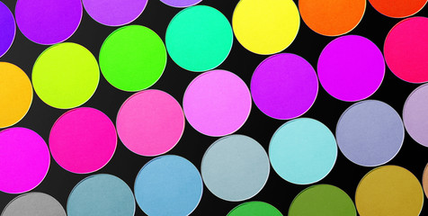Professional multicolor eyeshadow palette for makeup background