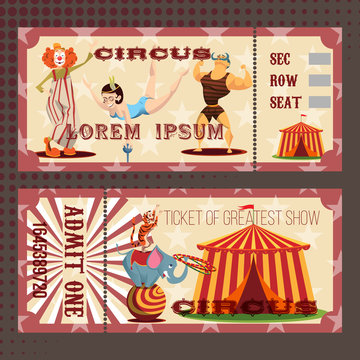 card with Circus Ticket