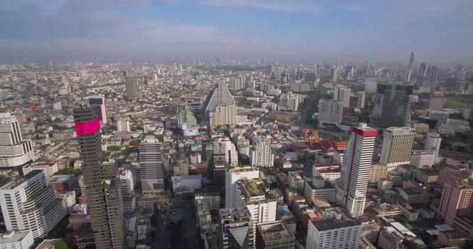 Central Bangkok Skyline, Aerial Daytime Drone Footage
