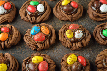 Cookies chocolate Easter nest