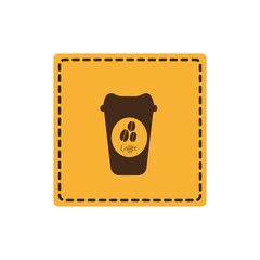 yellow emblem coffee espresso icon, vector illustraction design