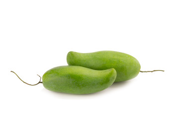 Green mango isolated on a white background