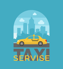 city taxi service concept illustration design