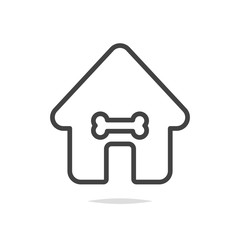 Dog house outline icon vector
