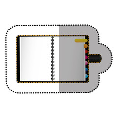 color agenda with tabs icon, vector illustraction design