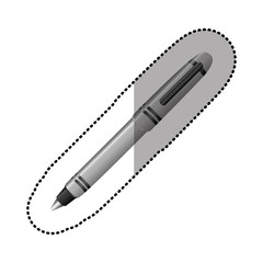 silver contour metal ballpen icon, vector illustraction design image