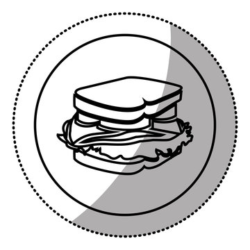 silhouette emblem sticker sandwich icon, vector illustraction design image