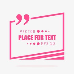 Abstract concept vector empty speech square quote text bubble. For web and mobile app isolated on background, illustration template design, creative presentation, business infographic social media.