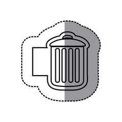 figure emblem metal trash can icon, vector illustraction design