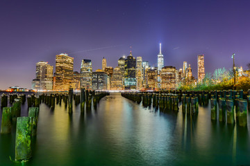 view of new york city at night
