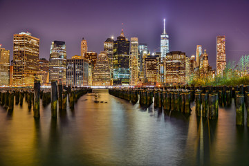 Obrazy na Szkle  widok na Nowy Jork nocą