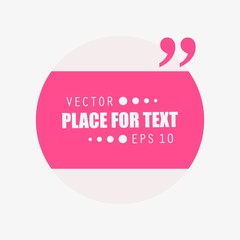 Abstract concept vector empty speech square quote text bubble. For web and mobile app isolated on background, illustration template design, creative presentation, business infographic social media.