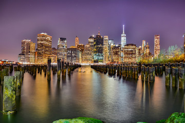 view of new york city at night